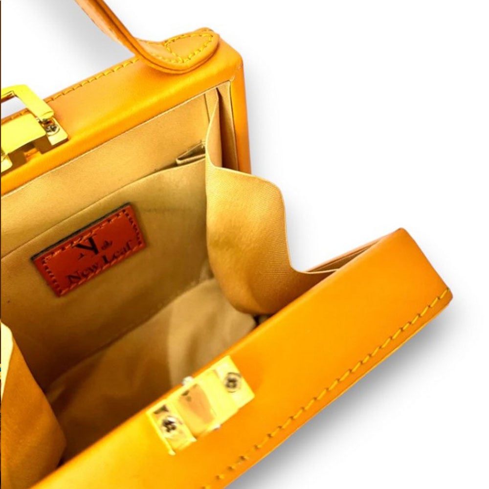 Handcrafted Vegan Leather Bansuri Lippan Mirror Sling Bag